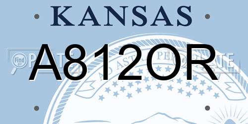 A812OR Kansas License Plate