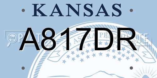A817DR Kansas License Plate