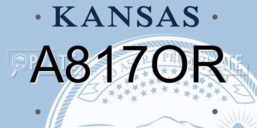 A817OR Kansas License Plate