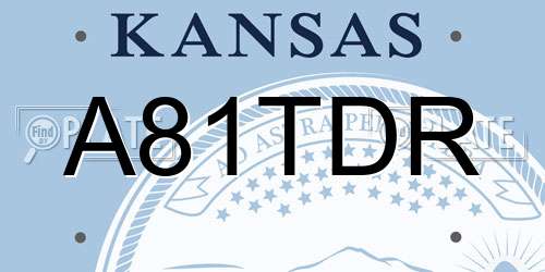 A81TDR Kansas License Plate