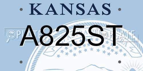 A825ST Kansas License Plate