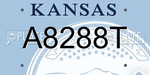 A8288T Kansas License Plate