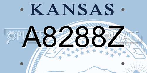 A8288Z Kansas License Plate