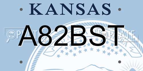A82BST Kansas License Plate