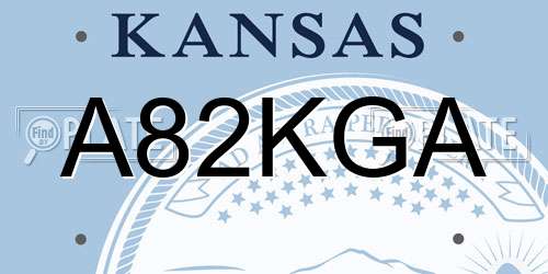 A82KGA Kansas License Plate