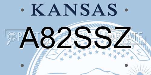 A82SSZ Kansas License Plate