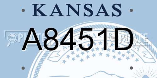 A8451D Kansas License Plate