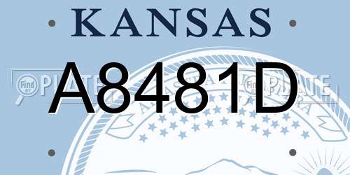 A8481D Kansas License Plate