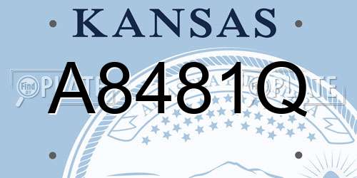 A8481Q Kansas License Plate