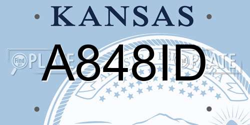A848ID Kansas License Plate