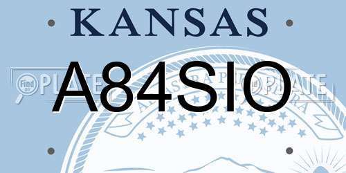 A84SIO Kansas License Plate