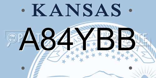 A84YBB Kansas License Plate