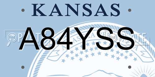 A84YSS Kansas License Plate