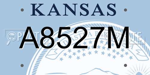 A8527M Kansas License Plate