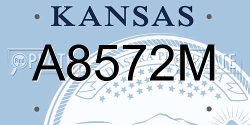 A8572M Kansas License Plate