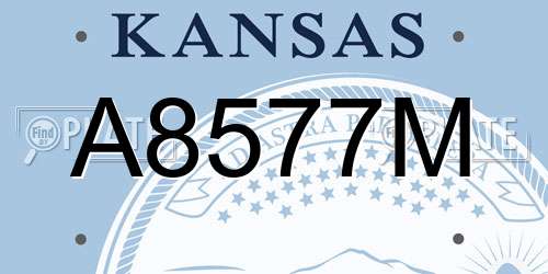 A8577M Kansas License Plate