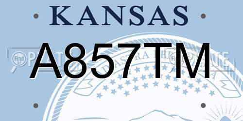 A857TM Kansas License Plate