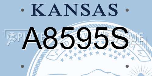 A8595S Kansas License Plate