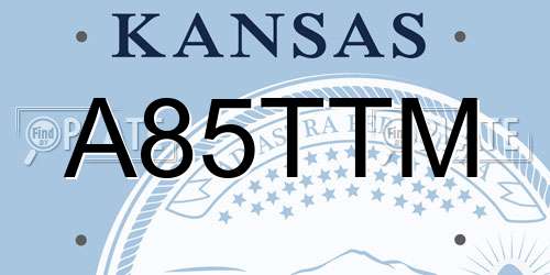 A85TTM Kansas License Plate