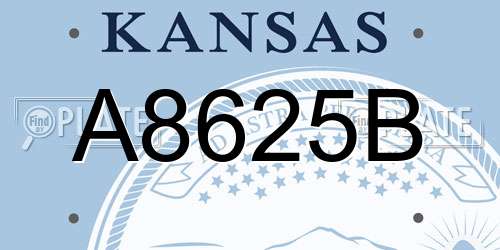 A8625B Kansas License Plate