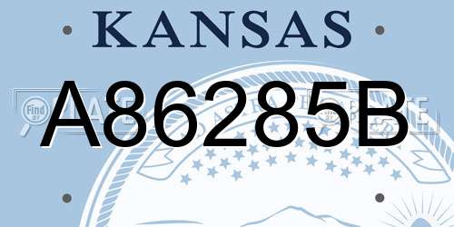 A86285B Kansas License Plate