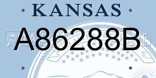 A86288B Kansas License Plate