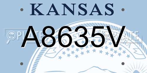 A8635V Kansas License Plate