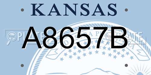 A8657B Kansas License Plate
