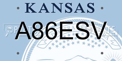A86ESV Kansas License Plate
