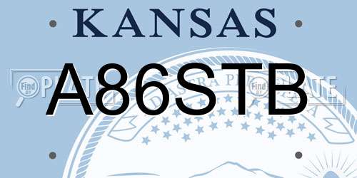A86STB Kansas License Plate