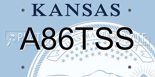 A86TSS Kansas License Plate