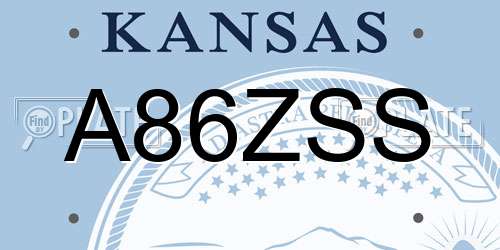 A86ZSS Kansas License Plate