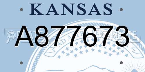 A877673 Kansas License Plate