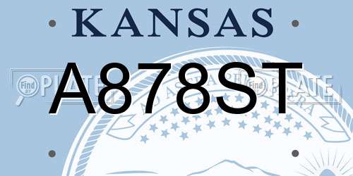 A878ST Kansas License Plate