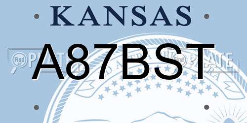 A87BST Kansas License Plate