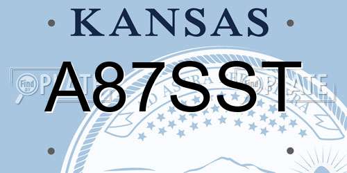 A87SST Kansas License Plate