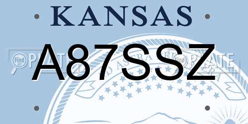 A87SSZ Kansas License Plate