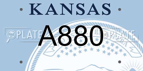 A880 Kansas License Plate