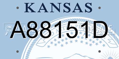 A88151D Kansas License Plate