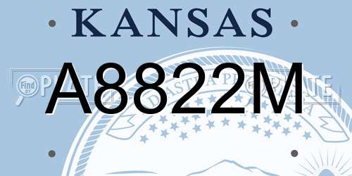 A8822M Kansas License Plate