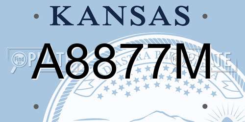 A8877M Kansas License Plate