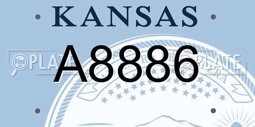 A8886 Kansas License Plate