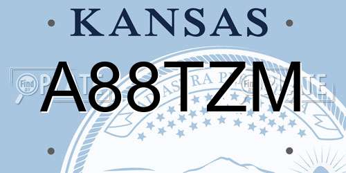 A88TZM Kansas License Plate