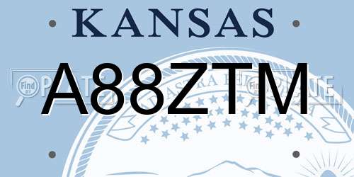 A88ZTM Kansas License Plate