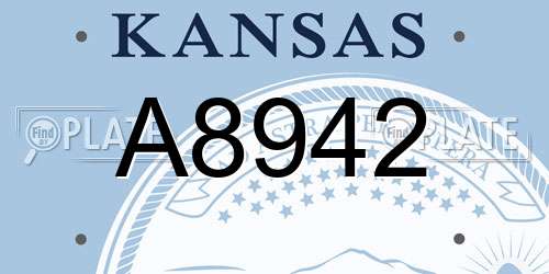 A8942 Kansas License Plate