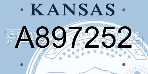 A897252 Kansas License Plate