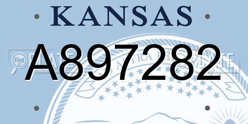 A897282 Kansas License Plate
