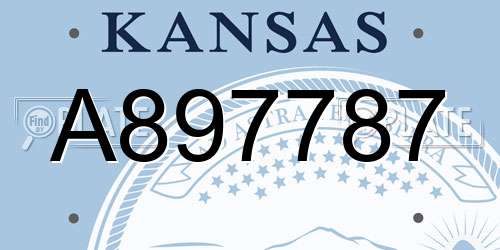 A897787 Kansas License Plate