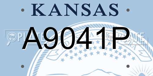A9041P Kansas License Plate