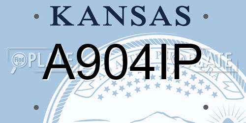 A904IP Kansas License Plate